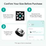 opove O Ring Smart Ring, Fitness Trackers Rings with Sleep/Stress/Heart Rate/Women's Health Monitoring, Comfortable Wearing, Up to 7 Days Using, Fitness Ring for Android & iOS, Silver-Size6