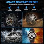 Smart Watch for Men Fitness Tracker: Military Make Answer Call Running Digital Mens Watches Waterproof Smartwatch Android Phone iPhone Samsung Compatible Sleep SpO2 Heart Rate Monitor Step Pedometer