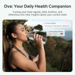 opove O Ring Smart Ring, Fitness Trackers Rings with Sleep/Stress/Heart Rate/Women's Health Monitoring, Comfortable Wearing, Up to 7 Days Using, Fitness Ring for Android & iOS, Silver-Size6