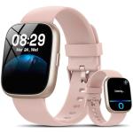 Smart Watch with Alexa Built-in, 1.83" HD Touchscreen Fitness Tracker with Bluetooth Calling, Fitness Watch with Heart Rate/Sleep Monitor/120+ Sports, IP68 Waterproof Smartwatch for Android iOS, Pink