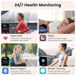 Smart Watch with Alexa Built-in, 1.83" HD Touchscreen Fitness Tracker with Bluetooth Calling, Fitness Watch with Heart Rate/Sleep Monitor/120+ Sports, IP68 Waterproof Smartwatch for Android iOS, Pink