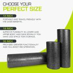 ProsourceFit High Density Foam Rollers 36 - inches long, Firm Full Body Athletic Massage Tool for Back Stretching, Yoga, Pilates, Post Workout Muscle Recuperation, Black