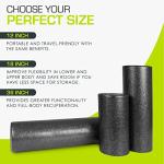 ProsourceFit High Density Foam Rollers 18 - inches long, Firm Full Body Athletic Massage Tool for Back Stretching, Yoga, Pilates, Post Workout Muscle Recuperation, Black