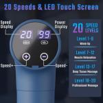 cotsoco Massage Gun Deep Tissue, Muscle Massage Gun with 9 Attachment Heads 20 Speeds & Silent Brushless Motor for Pain Relief, Handheld Percussion Back Massager Gun for Athletes