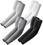Bebila Arm Sleeves for Men Women, UV Sun Protection Sports Cooling Sleeves for Volleyball Football Basketball Golf (Black+dark Gray+light Gray+white, Medium)