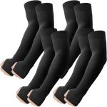 ROXUN 4 Pairs Arm Sleeves with Thumb Hole, Cooling UV Protection Compression Tattoo Cover Up for Men/Women 4 Black