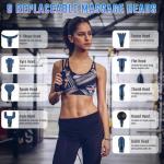 cotsoco Massage Gun Deep Tissue, Muscle Massage Gun with 9 Attachment Heads 20 Speeds & Silent Brushless Motor for Pain Relief, Handheld Percussion Back Massager Gun for Athletes