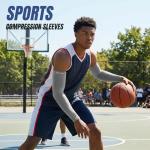 Bebila Arm Sleeves for Men Women, UV Sun Protection Sports Cooling Sleeves for Volleyball Football Basketball Golf (Black+dark Gray+light Gray+white, Medium)