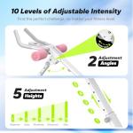 MERACH Ab Machine, Ab Workout Equipment, Adjustable Ab Trainer Machine for Abs Workout at Home Gym, Foldable, Knee Protection, Abdominal Trainer for Stomach Workout (Pink)