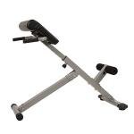 Sunny Health & Fitness 45-Degree Hyperextension Roman Chair with Adjustable Height and Back, Glute, Hamstring, and Ab Workouts Foldable Sit Up Gym Bench for Home, Gray - SF-BH6629