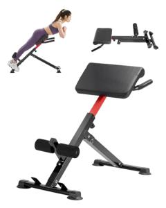 VEVOR Roman Chair Hyperextension Bench, 250 lbs Adjustable & Foldable Extension Machine, Multi-Function Exercise Equipment for Glute, Hamstring, Back, and Ab Workout, Fitness Weight Bench for Home Gym