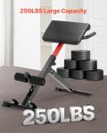 VEVOR Roman Chair Hyperextension Bench, 250 lbs Adjustable & Foldable Extension Machine, Multi-Function Exercise Equipment for Glute, Hamstring, Back, and Ab Workout, Fitness Weight Bench for Home Gym