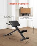 VEVOR Roman Chair Hyperextension Bench, 250 lbs Adjustable & Foldable Extension Machine, Multi-Function Exercise Equipment for Glute, Hamstring, Back, and Ab Workout, Fitness Weight Bench for Home Gym