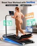 Compact Walking Pad Treadmill with Adjustable Incline