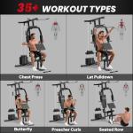 Soozier Multifunctional Home Gym with 99Lbs Weights