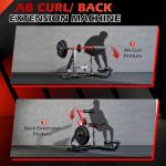 GYHPD Ab/Back Machine, AB Crunch Back Extension Machine with Armrests, Adjustable Core Muscle Strength Training Machine, AB Workout Machine for Upper Body Workout, Home Gym Equipment