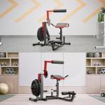 GYHPD Ab/Back Machine, AB Crunch Back Extension Machine with Armrests, Adjustable Core Muscle Strength Training Machine, AB Workout Machine for Upper Body Workout, Home Gym Equipment