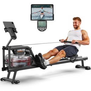 YOSUDA Water Rowing Machines with Bluetooth-Water Rowers 350LBS Weight Capacity for Home Use with Smooth Aluminum Dual Slide Rail & Rowing-Dedicated Monitor