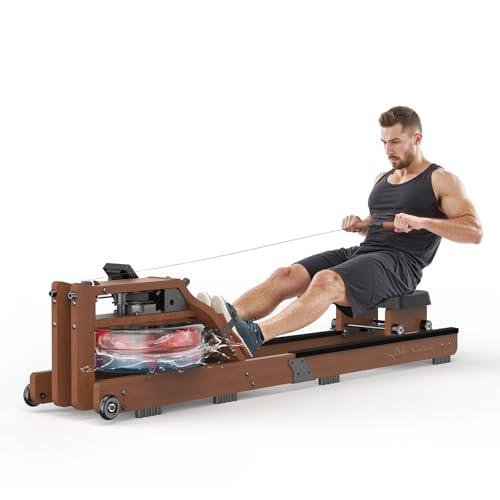 Water Rowing Machine for Home Use- Rower Machine 400LBS Weight Capacity with Dedicated Monitor & Comfortable Seat, Bluetooth APP (Upgrade rowering Machine)