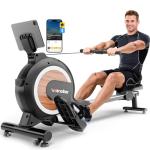 Rowing Machine,WENOKER Magnetic Rower Machine for Home,350 LB Weight Capacity, Bluetooth, App Supported Smooth Quiet with LCD Monitor Tablet Holder & Comfortable Seat Cushion, Compact and Saves Space