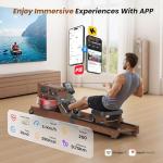 Water Rowing Machine for Home Use- Rower Machine 400LBS Weight Capacity with Dedicated Monitor & Comfortable Seat, Bluetooth APP (Upgrade rowering Machine)
