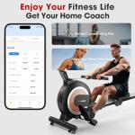 Rowing Machine,WENOKER Magnetic Rower Machine for Home,350 LB Weight Capacity, Bluetooth, App Supported Smooth Quiet with LCD Monitor Tablet Holder & Comfortable Seat Cushion, Compact and Saves Space