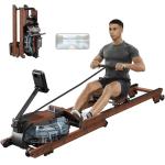 Dripex Water Rowing Machines for Home Use, Wooden Row Machine for Home Gym Exercise