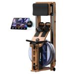 MERACH Foldable Wooden Rowing Machine, Water Electromagnetic Rower Machine for Home Use, Exclusive App Lifetime Membership, Patented Space Saver, MERACH Go Technology, 950