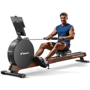 MERACH Pro-Grade Rowing Machines for Home, Smart Magnetic Rowing Machine with Self-Generation, Double Resistance and 400 LBS MAX Load, Wooden Tracks for Silent Sliding, MERACH App 1000+ Course & Games