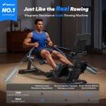 MERACH Sculls Rowing Machines for Home, Magnetic Rowing Machine with 16-Level, Simulate Real Row, Ultra-Quiet Rower, MERACH App and 1000+ Champion Coaching Course & Games