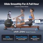 MERACH Pro-Grade Rowing Machines for Home, Smart Magnetic Rowing Machine with 21.5" HD Rotatable Screen, 400 LBS MAX Load, Wooden Tracks for Silent Sliding, MERACH App 1000+ Course & Games