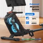 MERACH Rowing Machines for Home, Powerful Electromagnetic Row Machine with 51.2" Extended Rail, 16-Level Handle