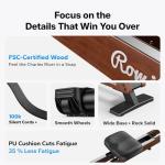 MERACH Pro-Grade Rowing Machines for Home, Smart Magnetic Rowing Machine with 21.5" HD Rotatable Screen, 400 LBS MAX Load, Wooden Tracks for Silent Sliding, MERACH App 1000+ Course & Games