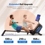 MERACH Rowing Machines for Home, Powerful Electromagnetic Row Machine with 51.2" Extended Rail, 16-Level Handle