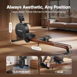 MERACH Pro-Grade Rowing Machines for Home, Smart Magnetic Rowing Machine with Self-Generation, Double Resistance and 400 LBS MAX Load, Wooden Tracks for Silent Sliding, MERACH App 1000+ Course & Games
