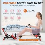 Ab Machine and Rowing Machine, 4 in 1 Rowing Machines for Home with 3 Levels of Workout Resistance, Quiet & Foldable Rower Machine with 3 Adjustable Handle Heights & LCD Monitor, Row Machine for Home