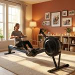 Rowing Machine for Home, Magnetic Rower Machine, 350 LB Weight Capacity, 16-Level Silent Resistance Row Machine for Gym Exercise Full-Body Workout Compact Rower with LCD Monitor Tablet Holder