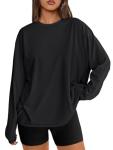 Trendy Oversized Long Sleeve Workout Tee for Women