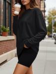 Trendy Oversized Long Sleeve Workout Tee for Women