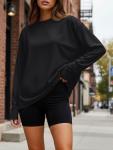 Trendy Oversized Long Sleeve Workout Tee for Women