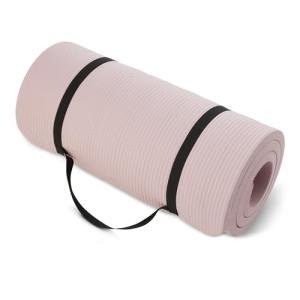 Extra Thick 1-Inch Yoga Mat with Strap, Rose
