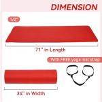 High Density Foam Yoga Mat with Strap, Red