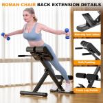 SIRHOME Adjustable Hyperextension Bench for Core Workouts