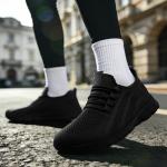 All Black Lightweight Slip-On Athletic Tennis Shoes