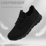 All Black Lightweight Slip-On Athletic Tennis Shoes