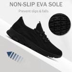 All Black Lightweight Slip-On Athletic Tennis Shoes