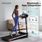 Serenelife Foldable Incline Treadmill with Bluetooth