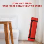 High Density Foam Yoga Mat with Strap, Red