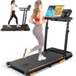 Compact Walking Pad Treadmill with Desk Station