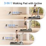 3-in-1 Foldable Walking Pad Treadmill with Incline